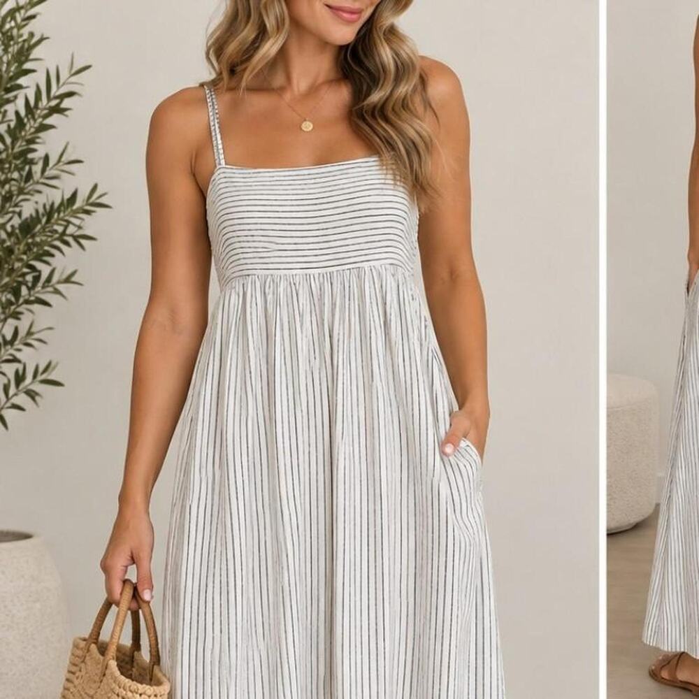 Madewell Striped Maxi Dress 🤍🖤
